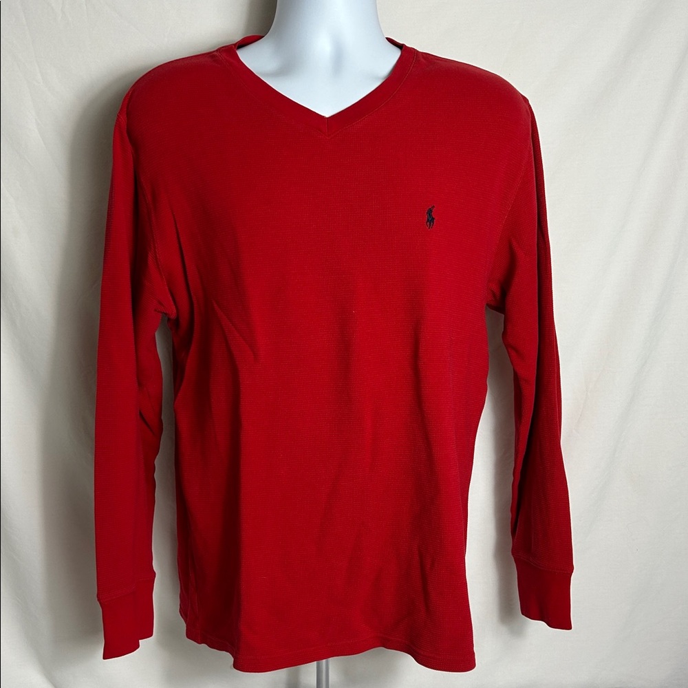 Polo Ralph Lauren Men’s Size XL Red Pullover Long Sleeve Sleepwear Cotton Shirt